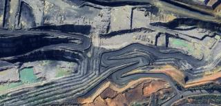 Aerial view of lithium mine