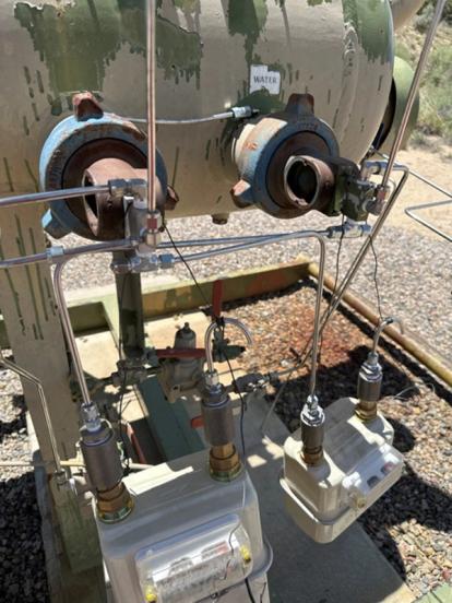 Natural gas controllers with temporary meters installed