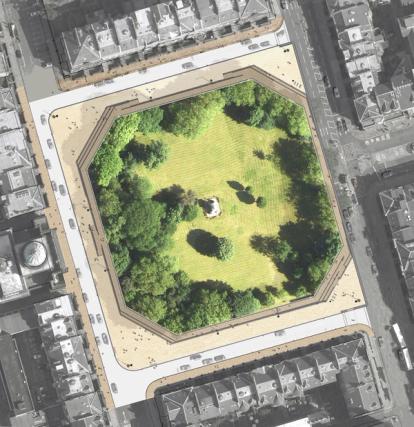 Aerial view of public realm plans for Charlotte Square