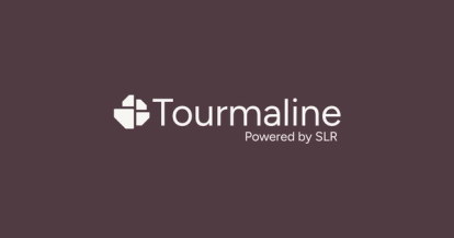 A dark purple background with the Tourmaline powered by SLR logo