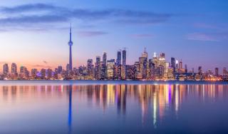 Toronto skyline at dusk