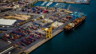 aerial view of port