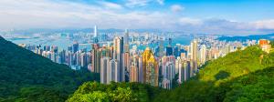View of Honk Kong skyscrapers