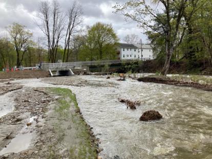Whetstone Brook accessing the newly restored floodplain