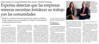 Snippet of El Mercurio article in Spanish