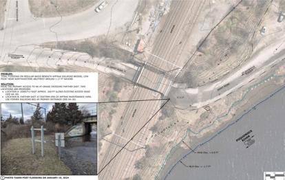 Identifying and addressing flooding around the Amtrak station