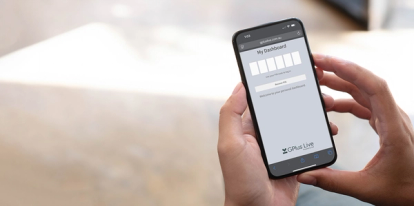 GPlus Live login screen on a mobile phone.