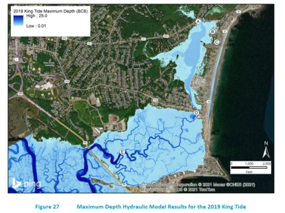 Maximum depth Hydraulic Model results of the 2019 King Tide in Hampton