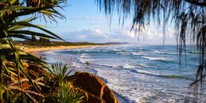 Beautiful unique beach landscape of popular Sunshine Coast region, Queensland, Australia