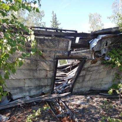 Partially collapsed building structure