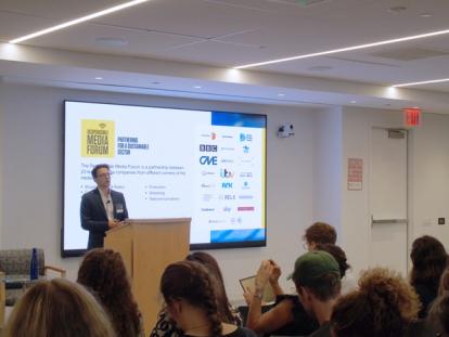 Daniel Witte presenting on the Responsible Media Forum at The Power of Content event in NYC