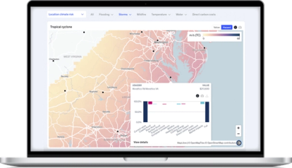 Location-specific financial impacts on screen