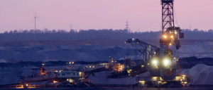 A large bucket wheel excavator in a lignite quarry, Germany