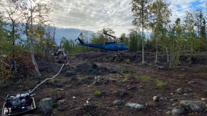 Heicopter at site