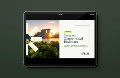 Factsheet cover displayed on an iPad screen