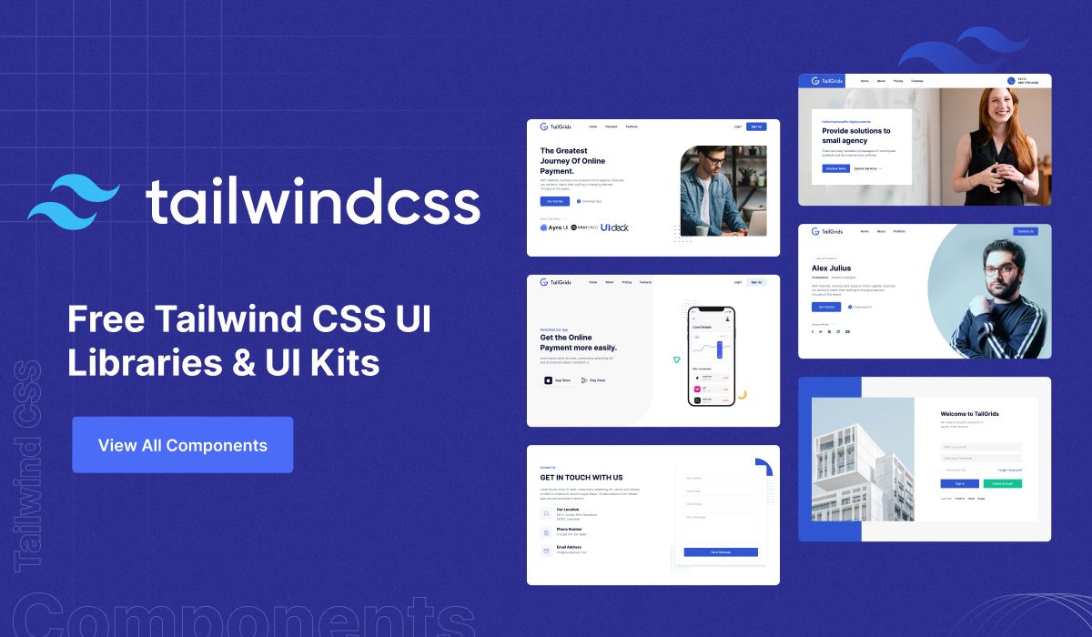 Best Free Tailwind CSS Component Libraries And UI Kits 2024 | TailGrids