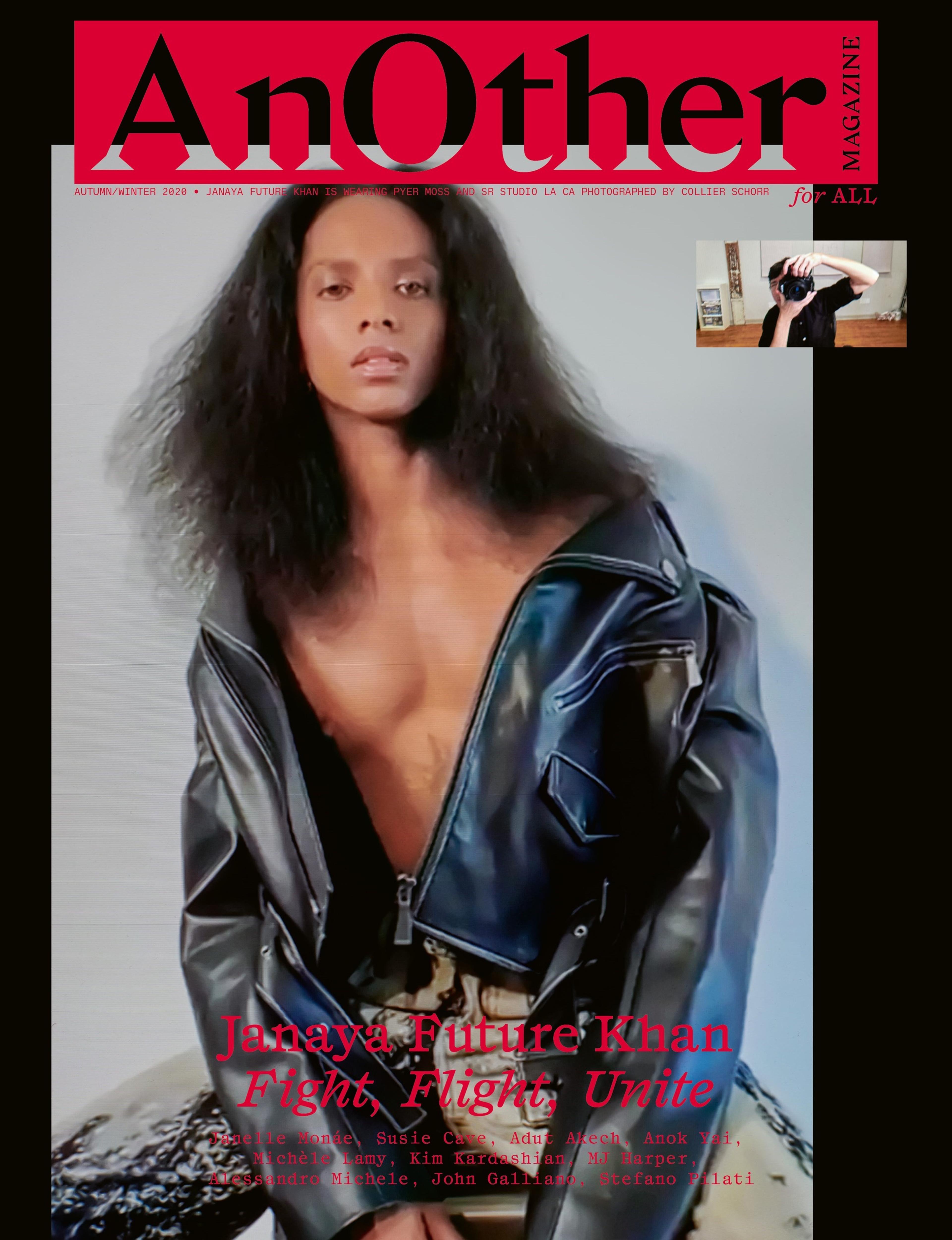 Cover image of Janaya Khan Future wearing an open leather jacket 