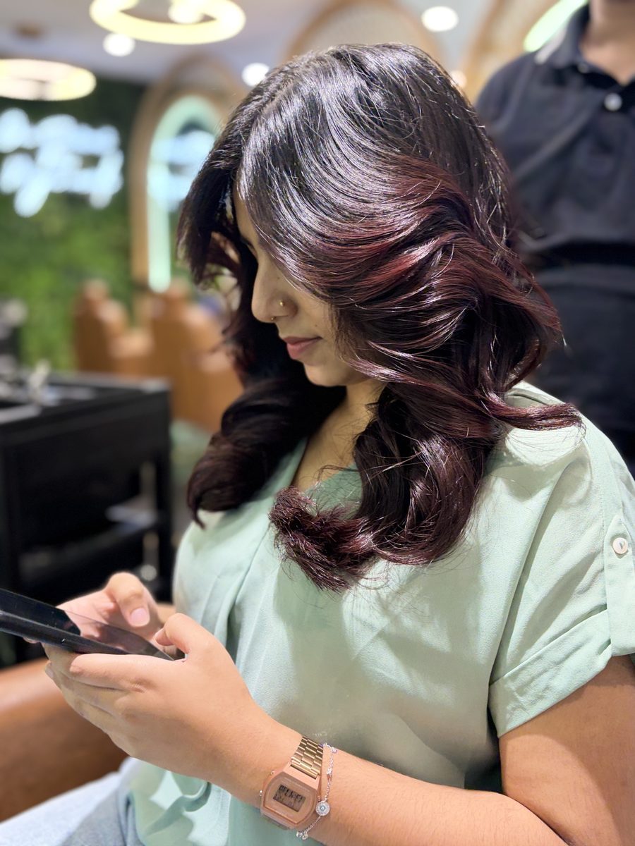 Smoky ash blonde hair transformation