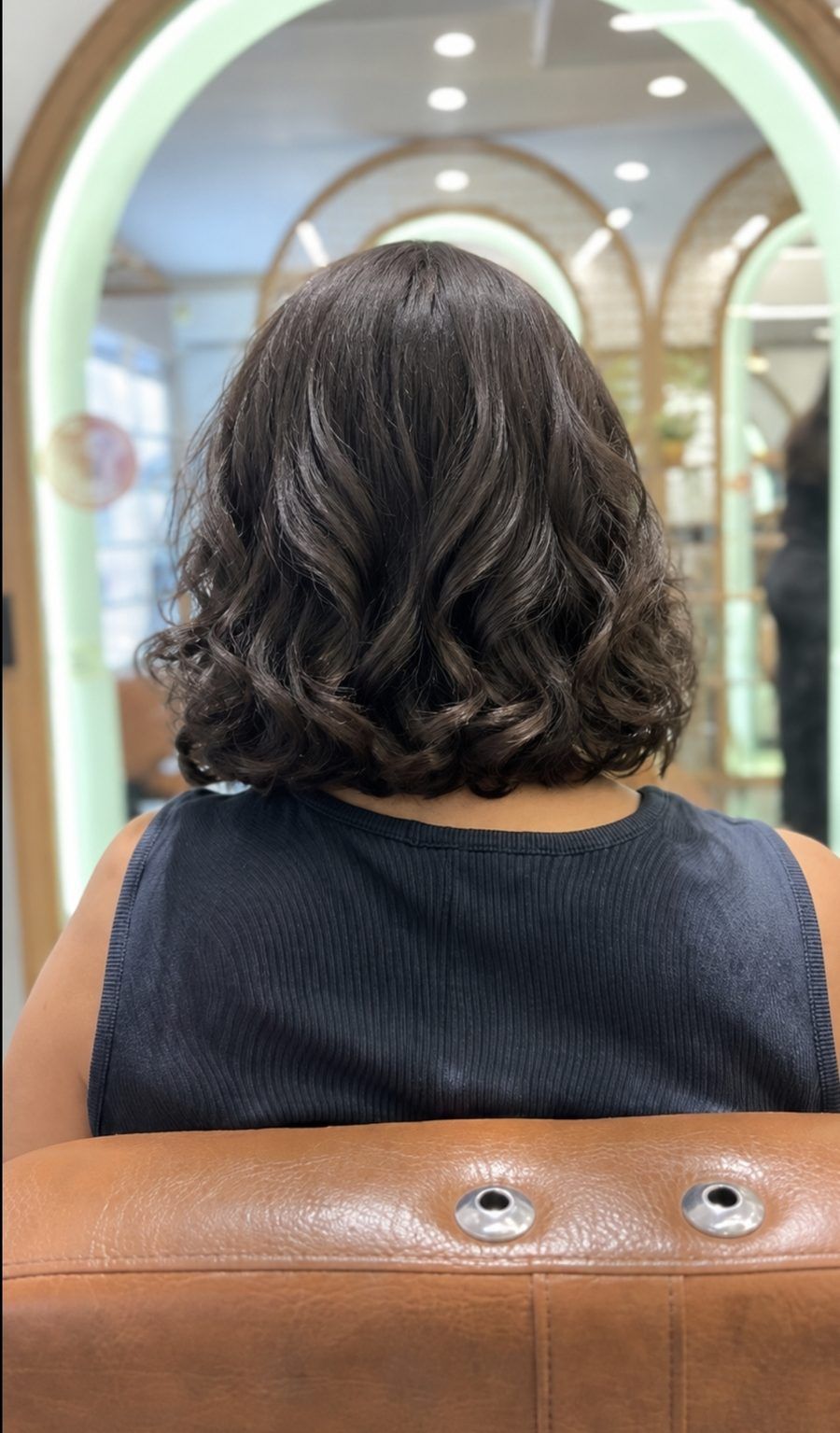 Balayage hair colouring with warm caramel tones