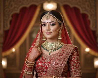 Traditional bridal makeup — statement eyes