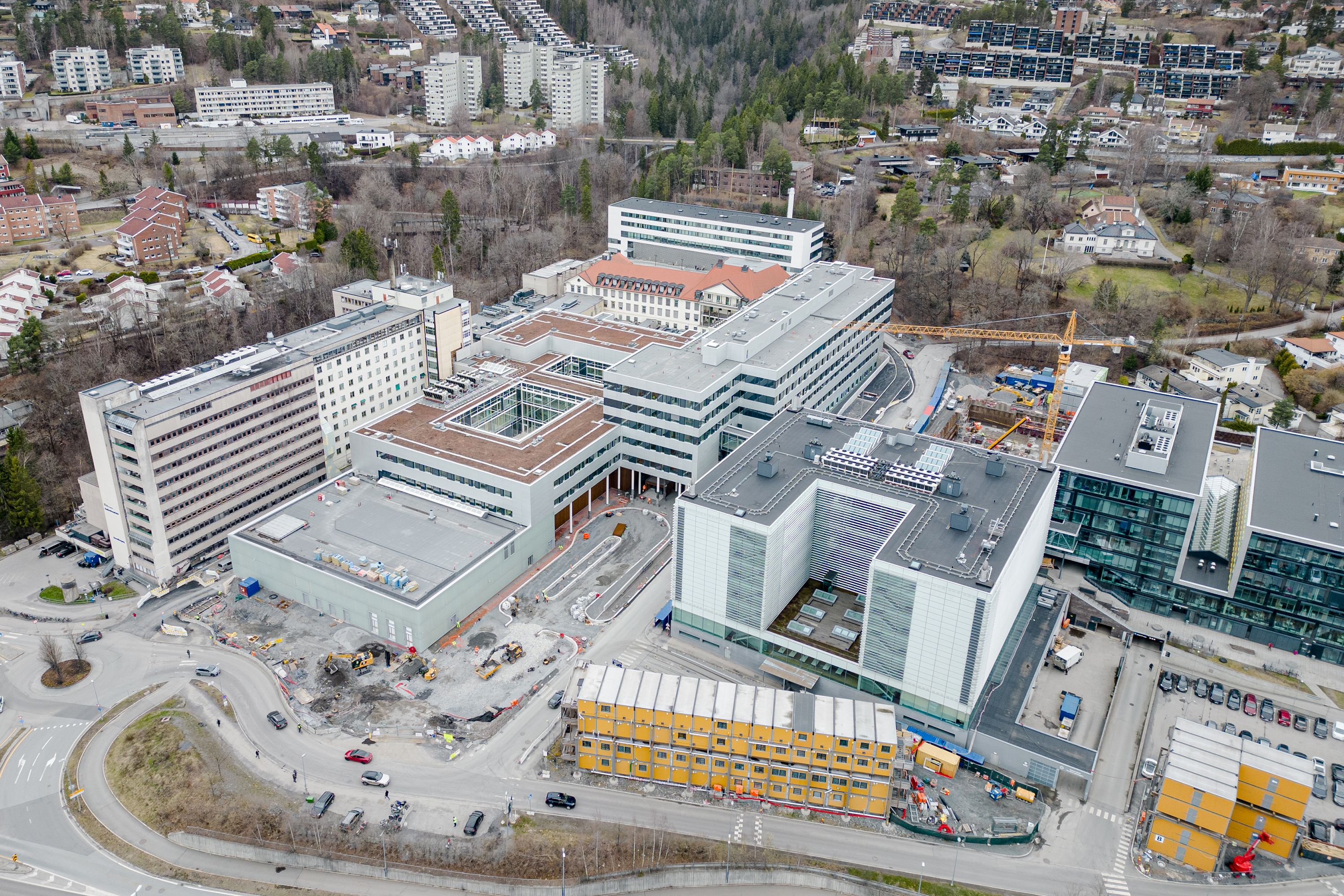 Radiumhospitalet i Oslo sett ovenfra.