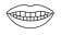 a drawing of a mouth with braces on it