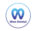 a blue circle with the word woo dental on it