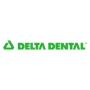 the delta dental logo is green and white on a white background .