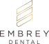 a logo for embry dental is shown on a black background