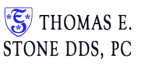 a blue logo for thomas e. stone dds pc