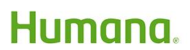 the humana logo is green and white on a white background .