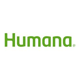 the humana logo is green and white on a white background .