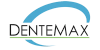 a dentemax logo with a blue circle around it