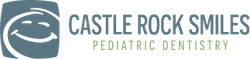 a logo for castle rock smiles pediatric dentistry