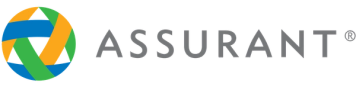 the word assurant is written in a pixel art style