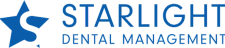 a logo for starlight dental management with a blue star
