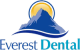 a logo for everest dental shows a mountain and the sun