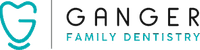 a logo for ganger family dentistry with a heart