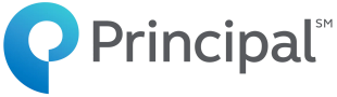 a logo for principal with a blue circle in the middle