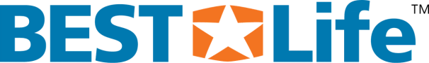 the word bestlife is written in blue and orange letters