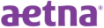 the word aetna is written in purple on a black background