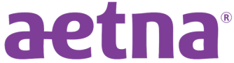 the word aetna is written in purple on a black background