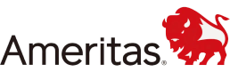 a logo for ameritas with a red lion on it