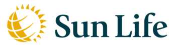 a logo for sun life with a pixelated sun and moon