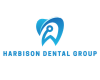 harrison dental group logo on a black background