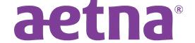 the aetna logo is purple and white on a white background .