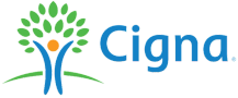 a logo for cigna with a tree in the background