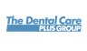 a blue and white logo for the dental care plus group