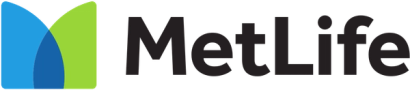 a metlife logo with a blue and green circle
