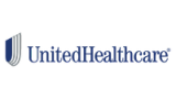 a blue united healthcare logo on a black background